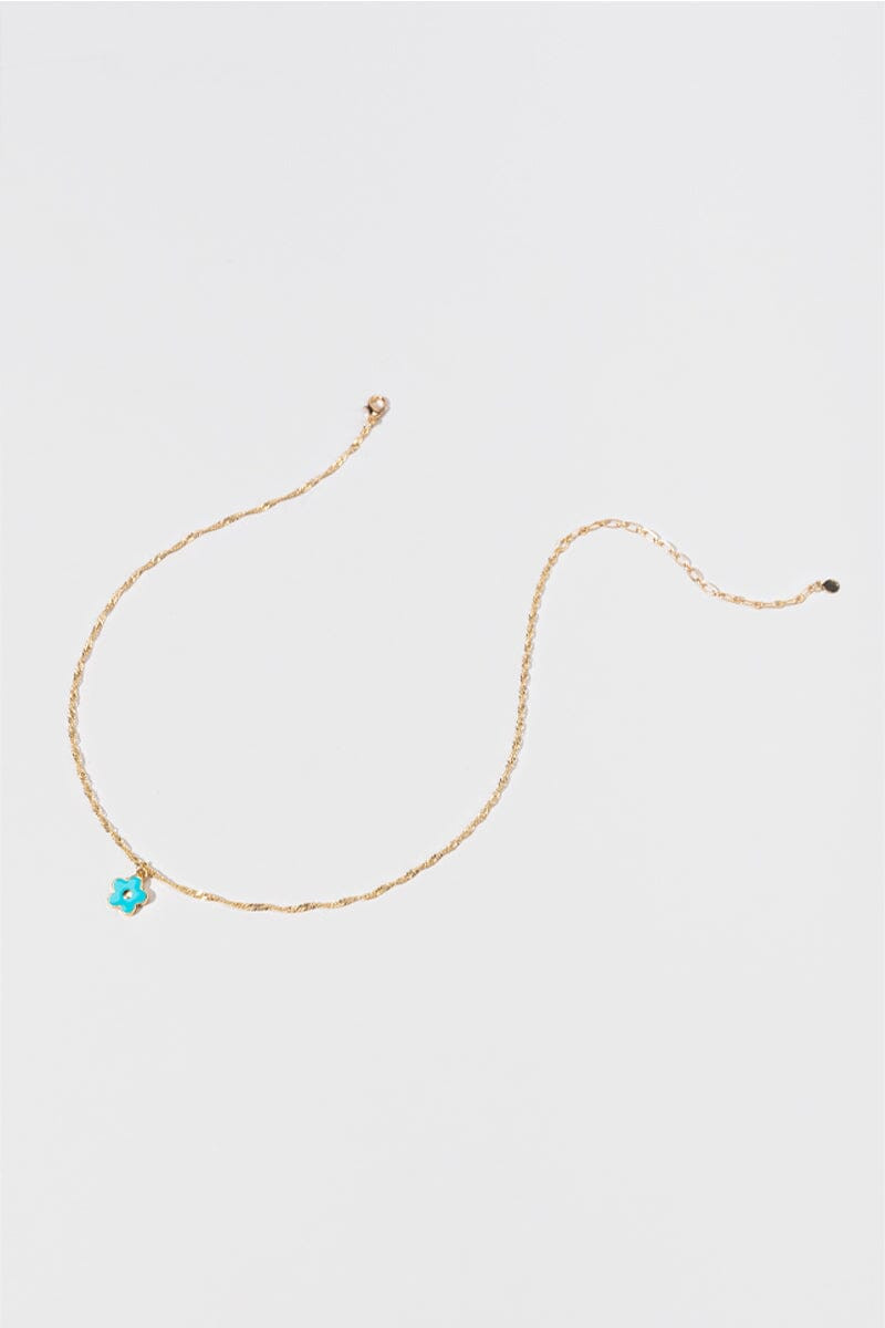 Hello Franki Blue Flower Pendant Necklace for girls