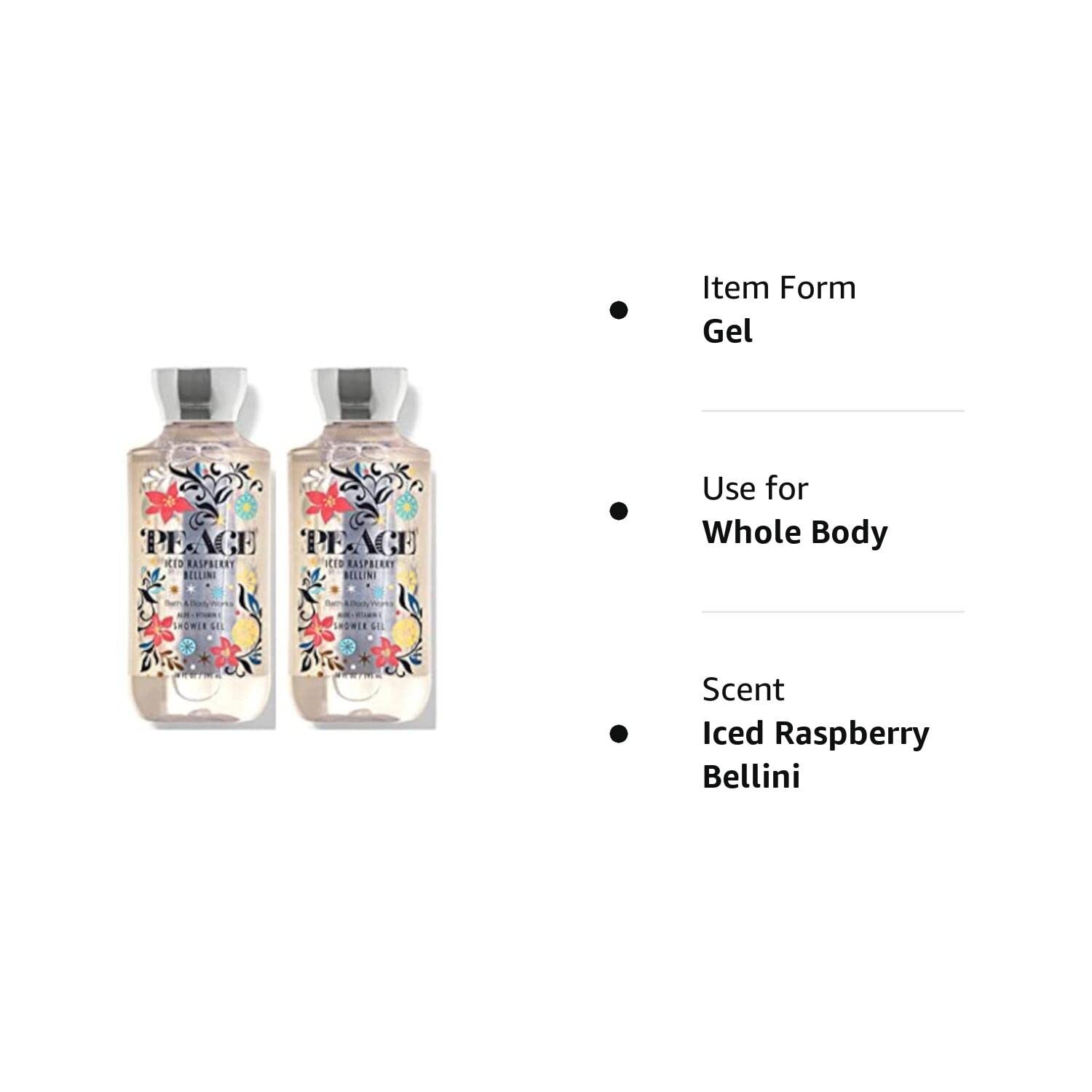 Bath & Body Works Shower Gel Gift Sets For Women 10 Oz 2 Pack (Iced Raspberry Bellini)