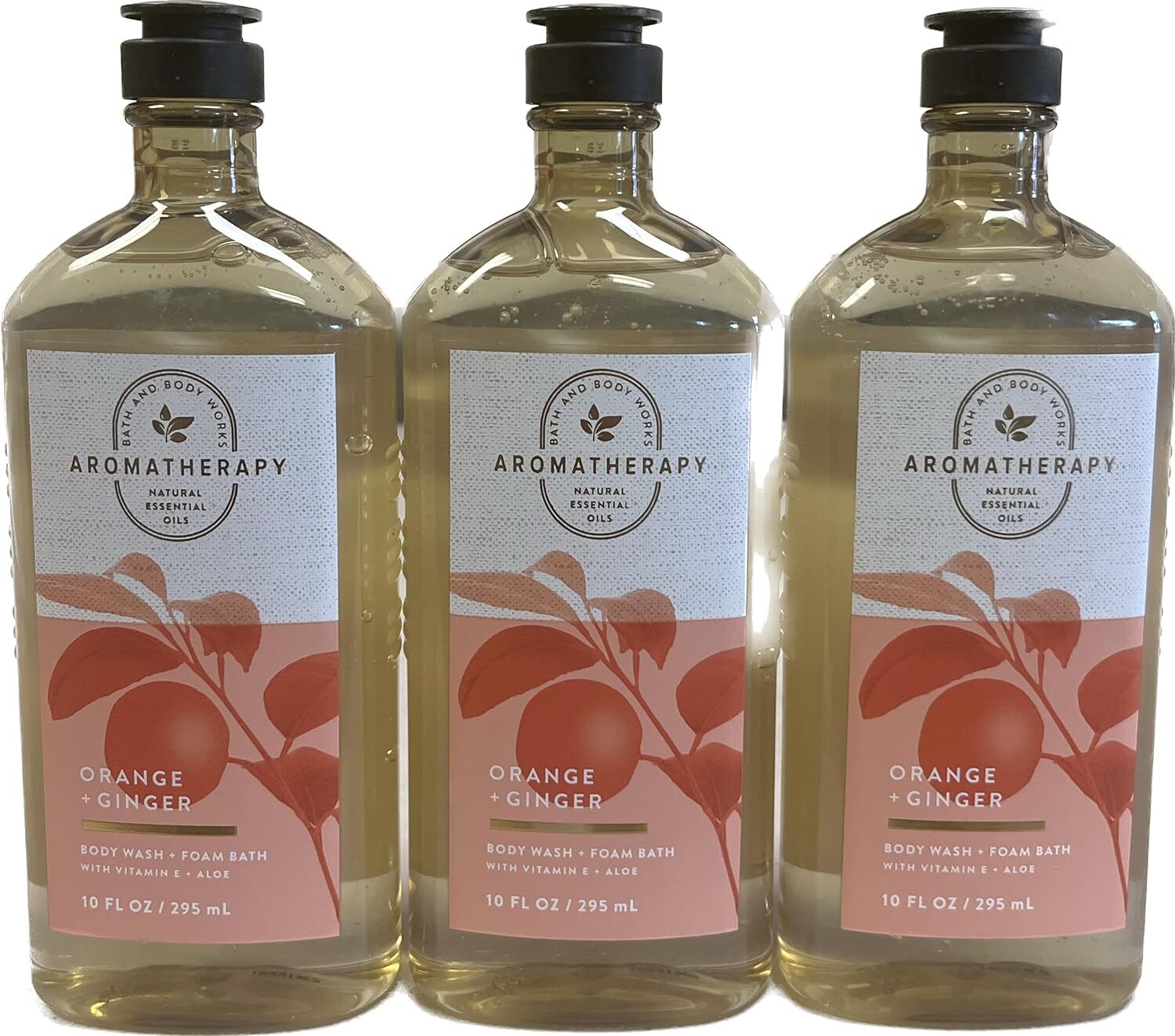 Bath & Body Works Aromatherapy Energy - Orange + Ginger Body Wash & Foam Bath, 10 Fl Oz, 3-Pack