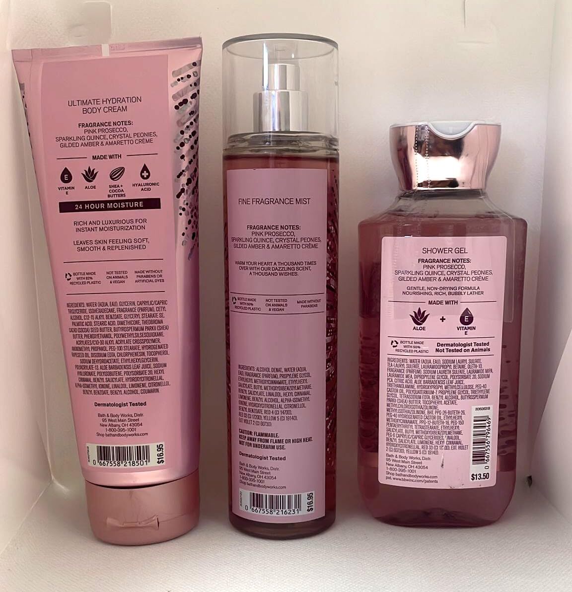 A Thousand Wishes Body Care Set. Shower Gel 10 Fl Oz, Fine Fragrance Mist 8 Fl Oz and Body Cream 8 Fl Oz