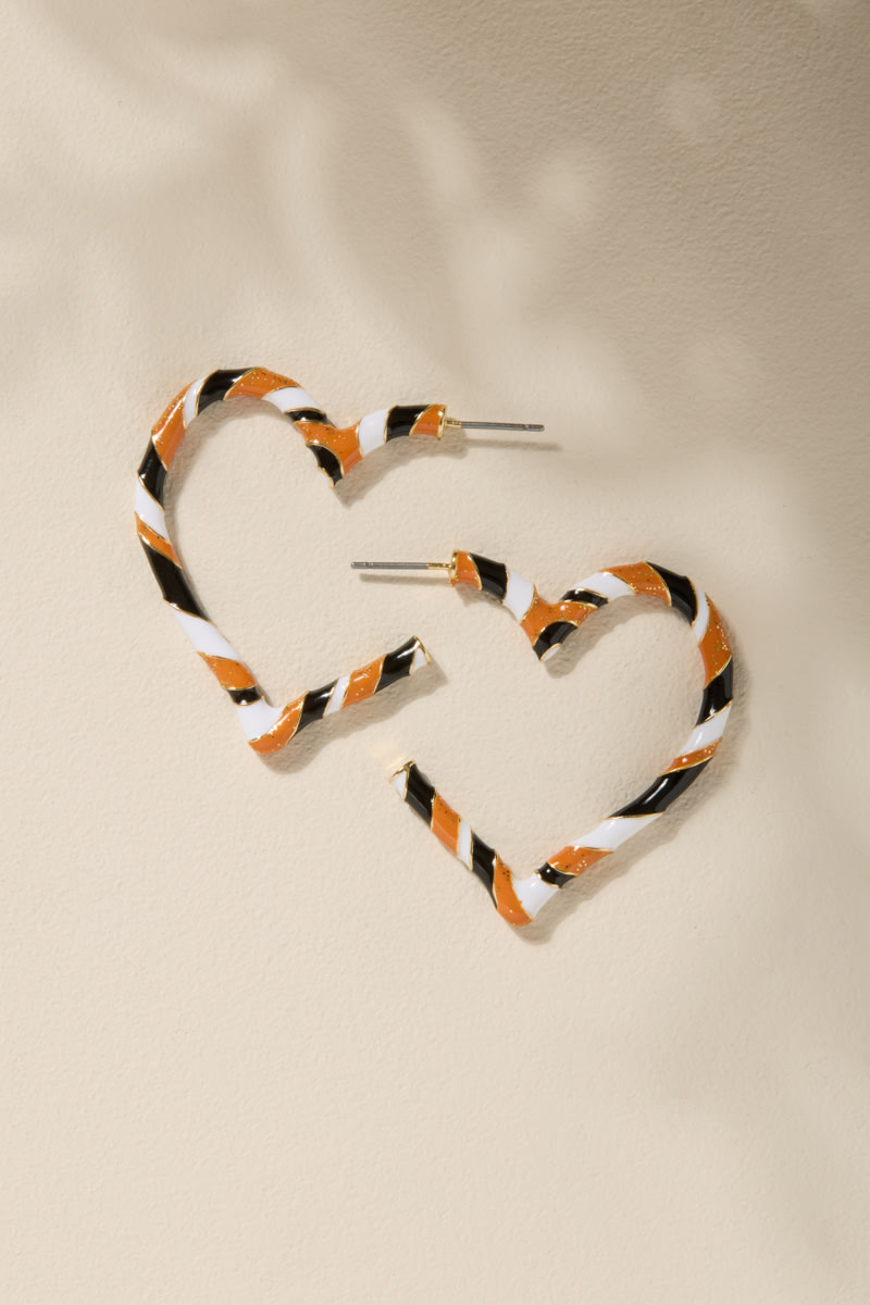Gina Halloween Heart Hoop Earrings