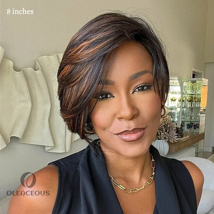 Boss Lady Side Part Layered Pixie Cuts Wig