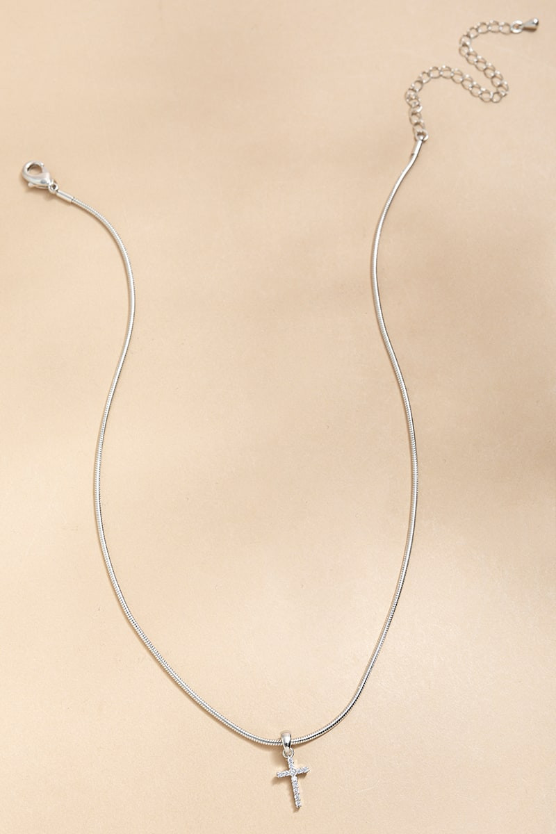 Kelli Snake Chain With Cross Pendant Necklace