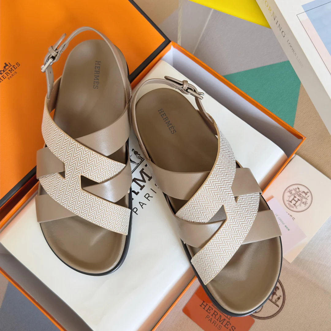 250501 New top-of-the-line simple cross-woven strap slippers