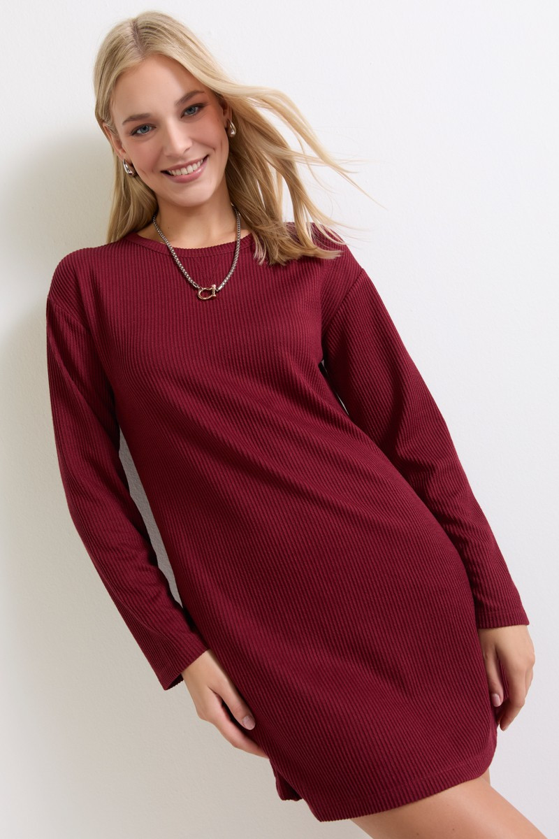 Lucy Rib Knit Shift Mini Dress