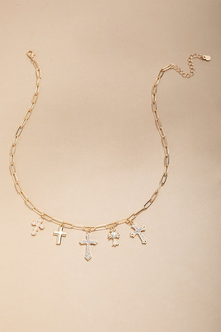 Bianca Cross Charms Pendant Necklace