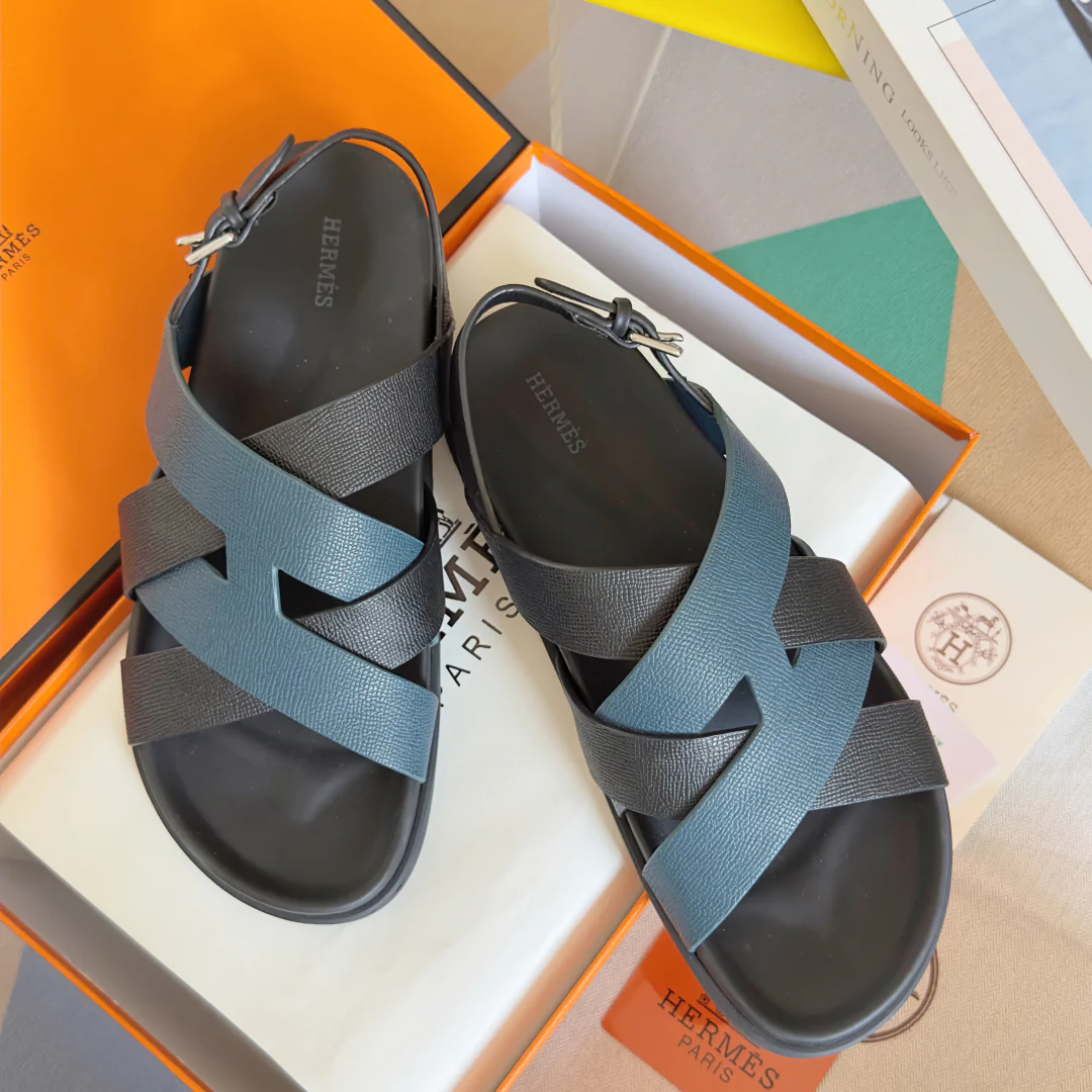 250501 New top-of-the-line simple cross-woven strap slippers