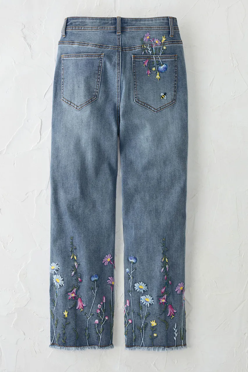 Meadowbrook Embroidered Cropped Jeans