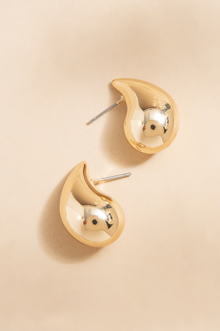 Nichole Metal Drip Silver Stud Earrings