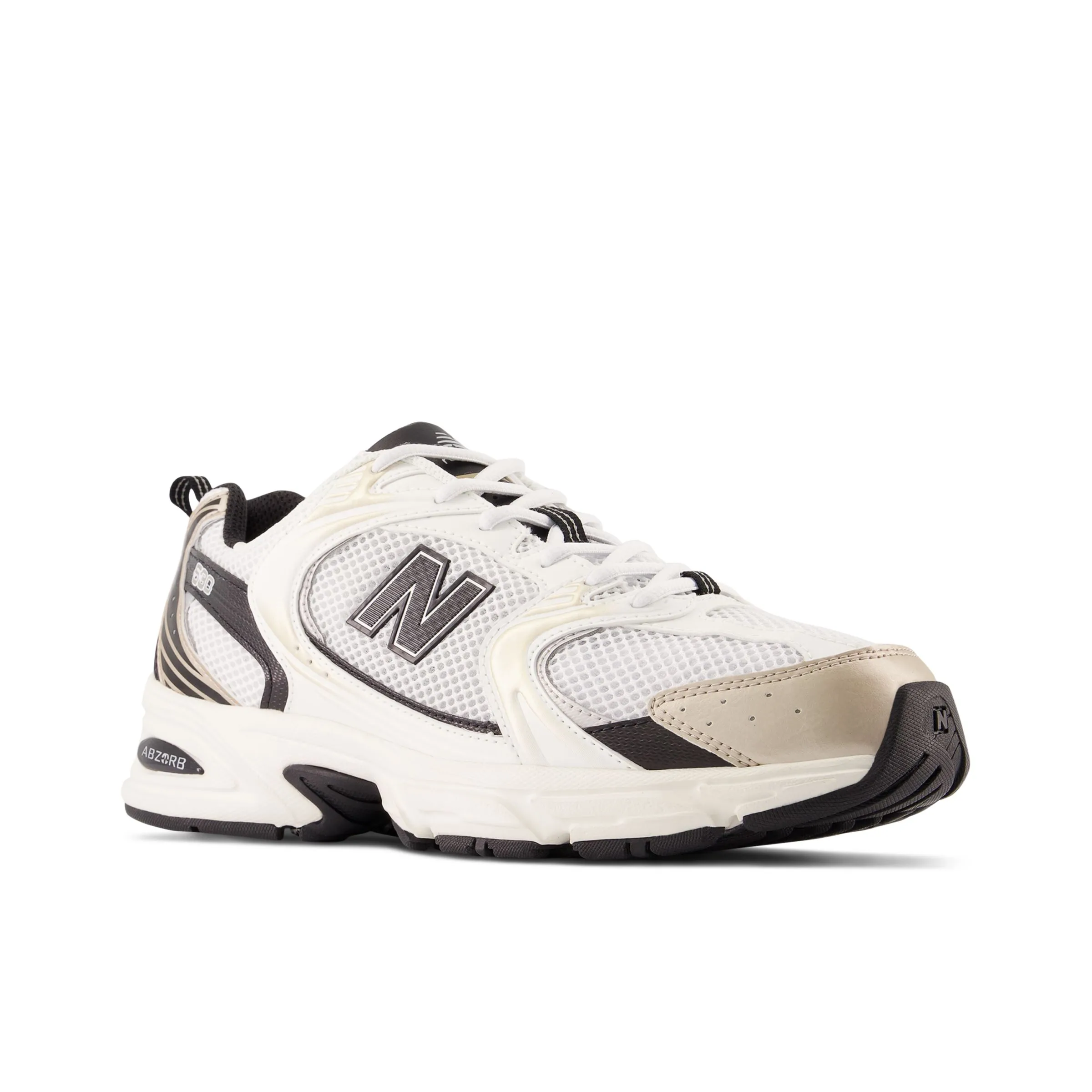 530 - White with Light Gold Metallic and Black