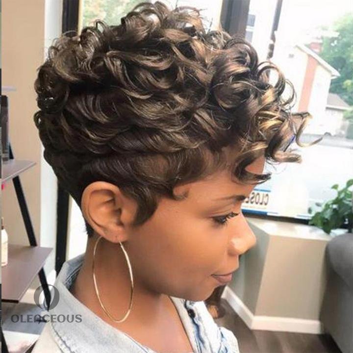 -Gorgeous Short Curly Tapered African American Wig