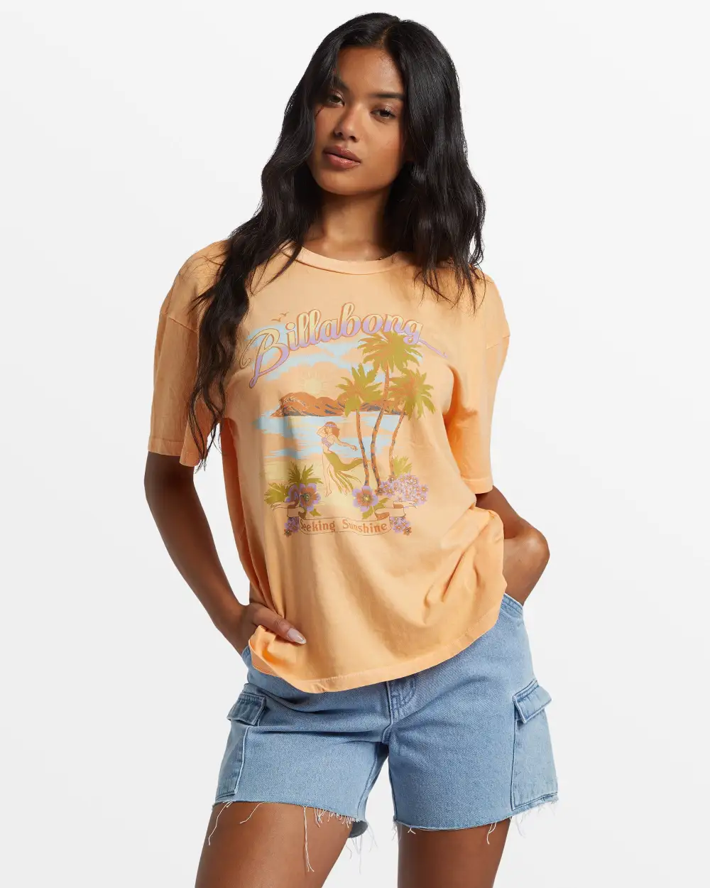 Final inventoryWish You Were Here Oversized T-Shirt - Tangy Peach
