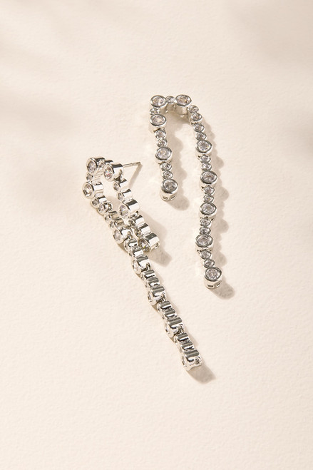 Mia CZ Linear Drop Earrings