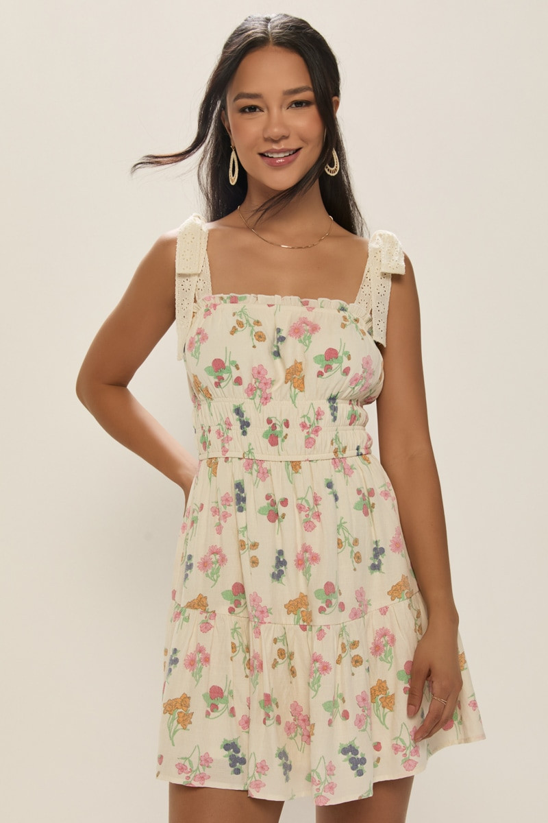 Juliet Floral Lace Strap Mini Dress