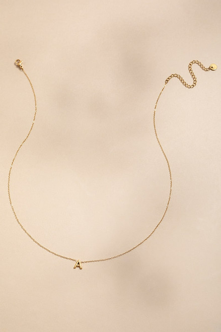 A Mini Initial Stainless Steel Pendant Necklace