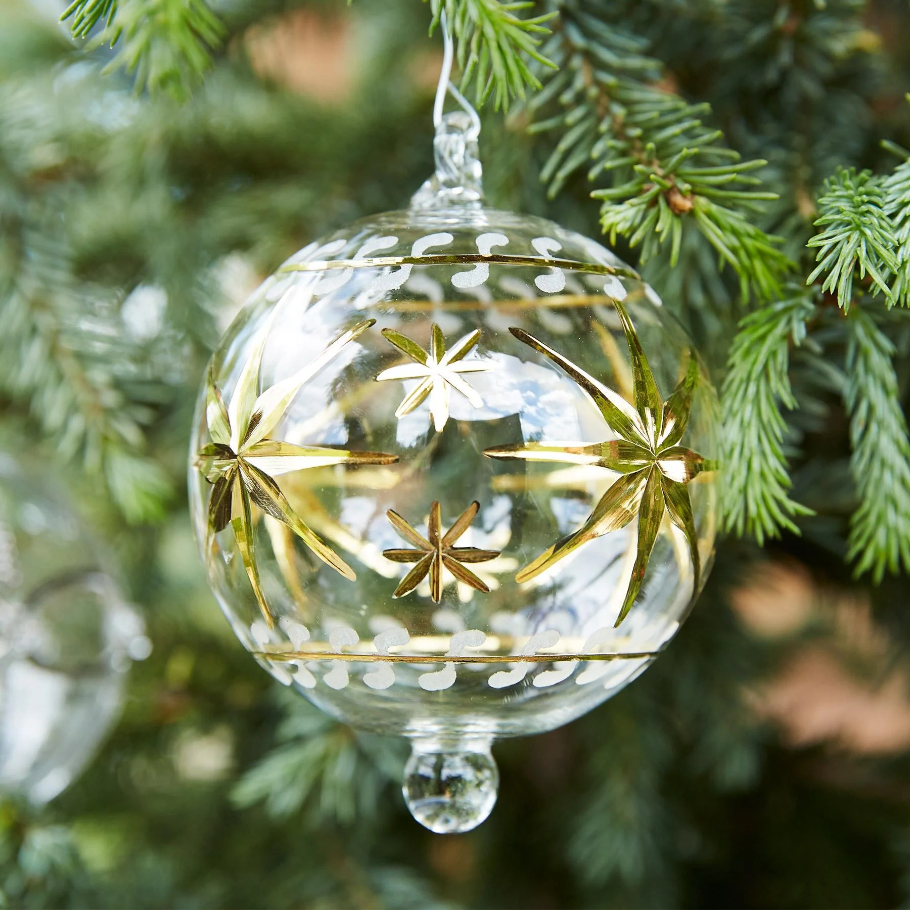 Brilliant Glass Gold Star Ornament