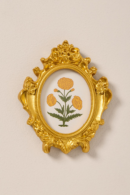 Golden Flowers Mini Frame Magnet