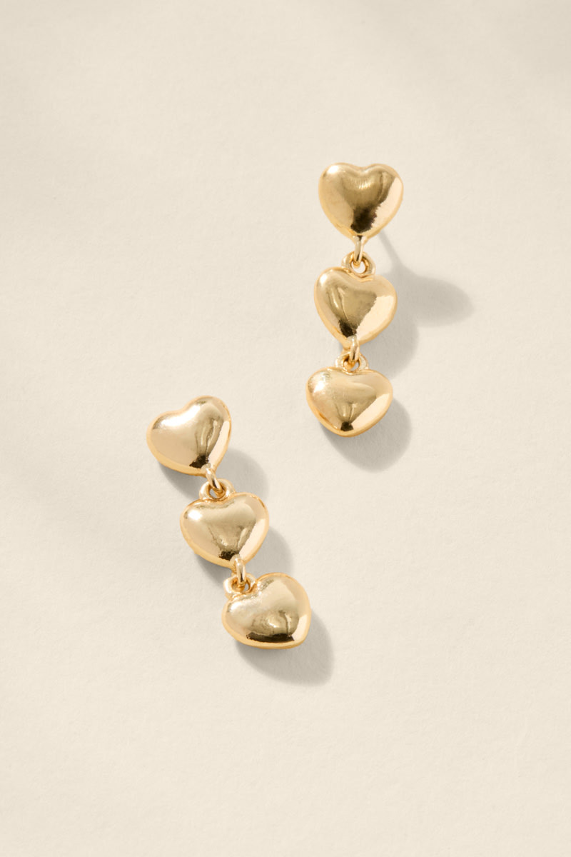 Bridget Linear Heart Drop Earrings