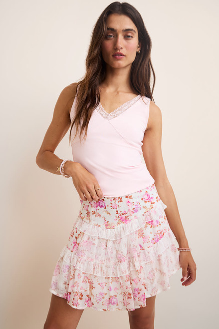 yummi by francesca's Lace V-Neck Tank Top