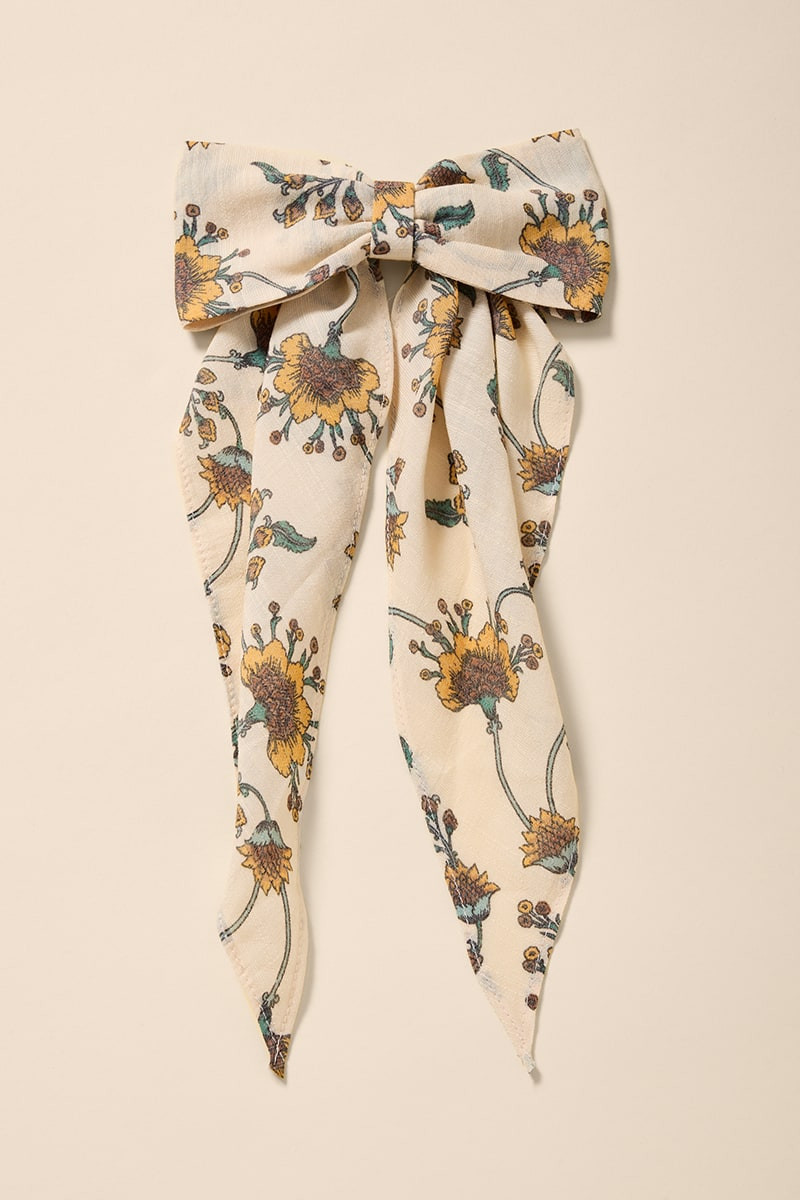 Kelly Floral Bow Hair Barrette