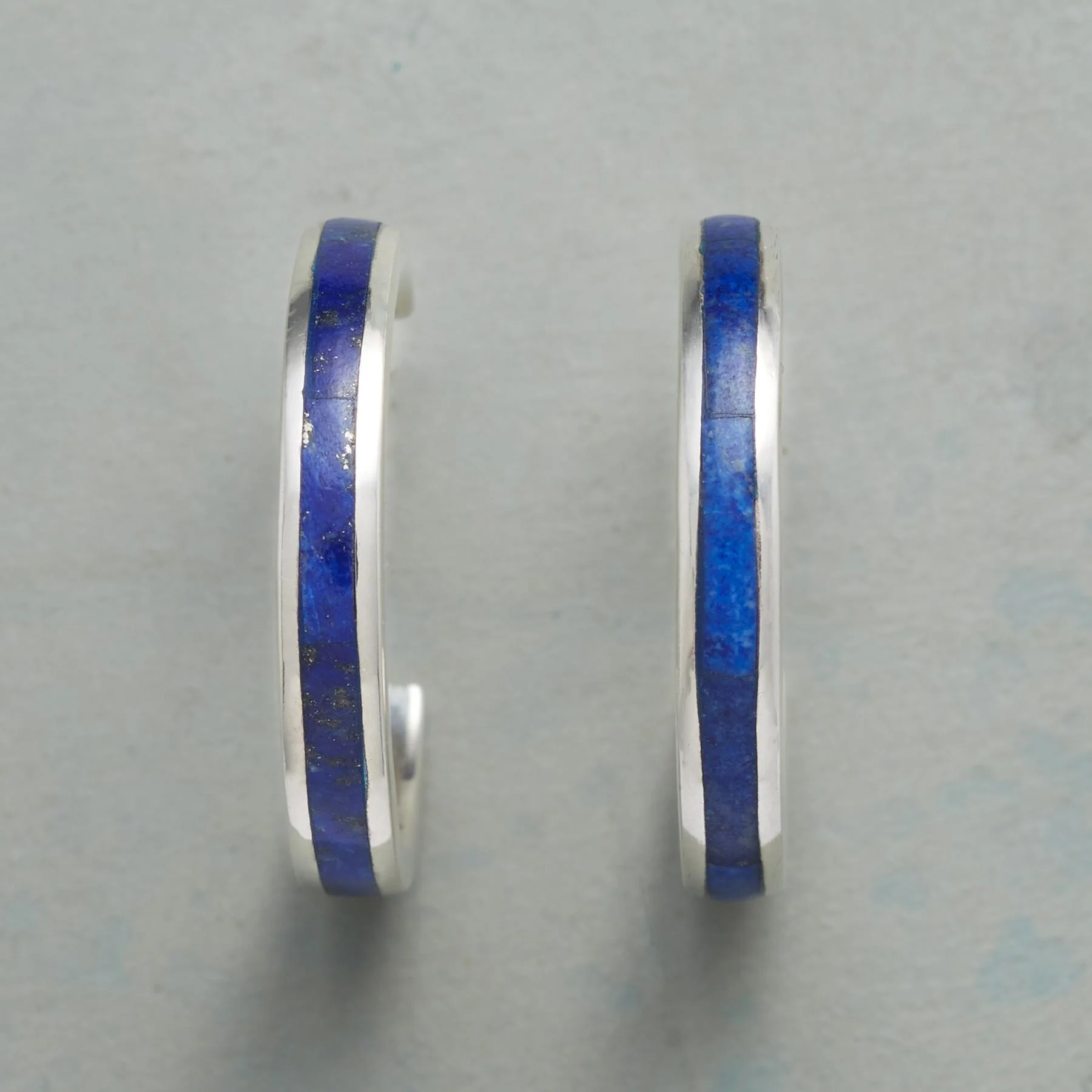 Line Of Lapis Hoop Earrings