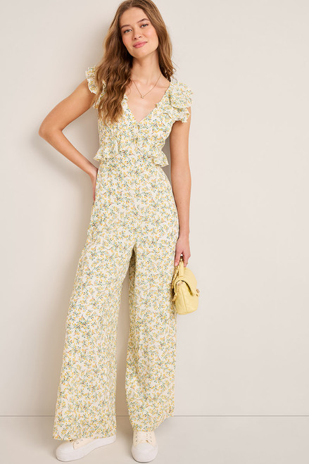 Hannah Bow Back Floral Jumpsuit