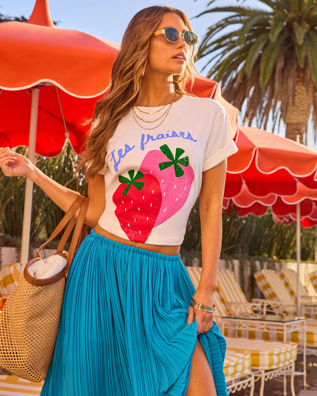 Les Fraises Strawberry Short Sleeve Graphic Tee
