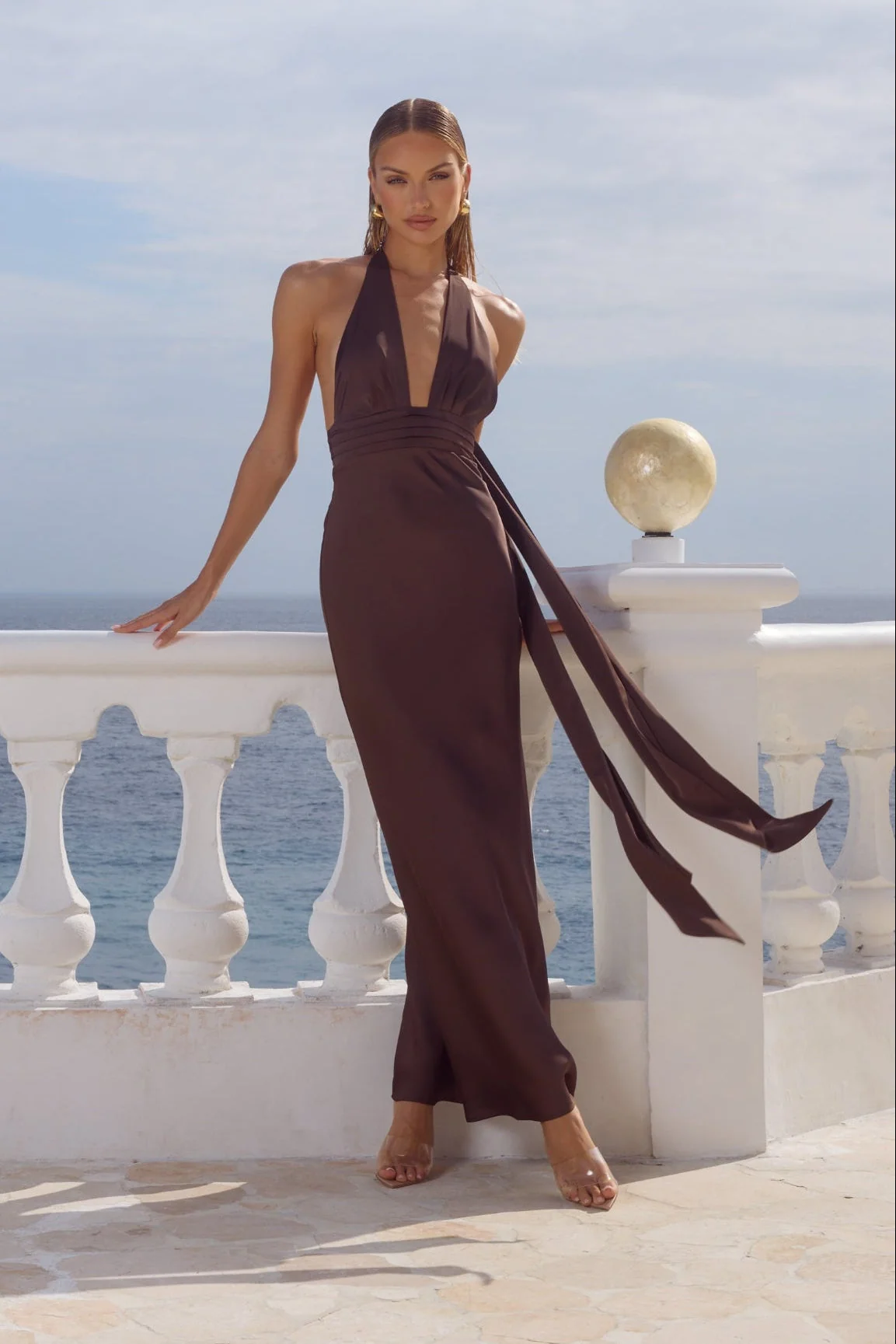 Sylvie Plunge V-Neck Maxi Dress