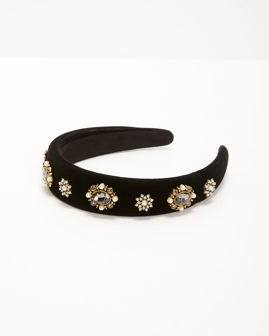 Louetta Padded Rhinestone u0026 Pearl Headband