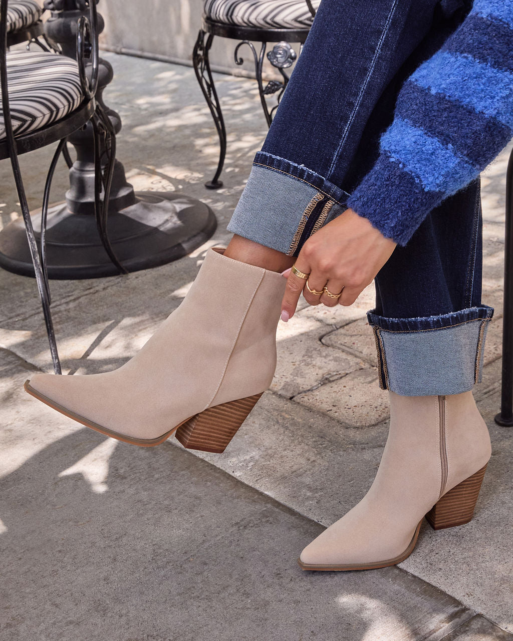 Rowyn Faux Suede Heeled Bootie