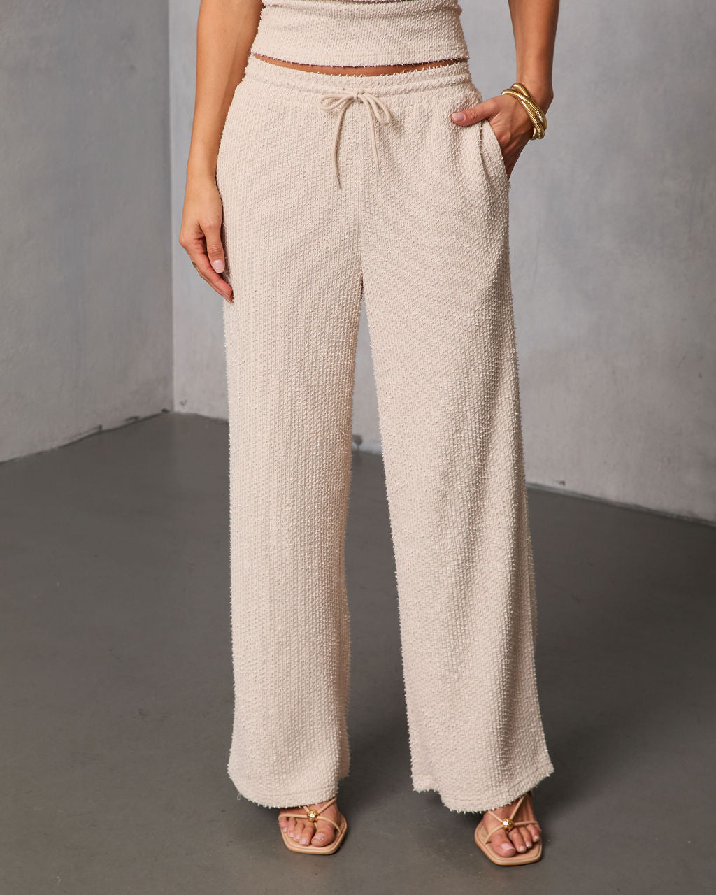 Home Base Wide Leg Knit Drawstring Pants