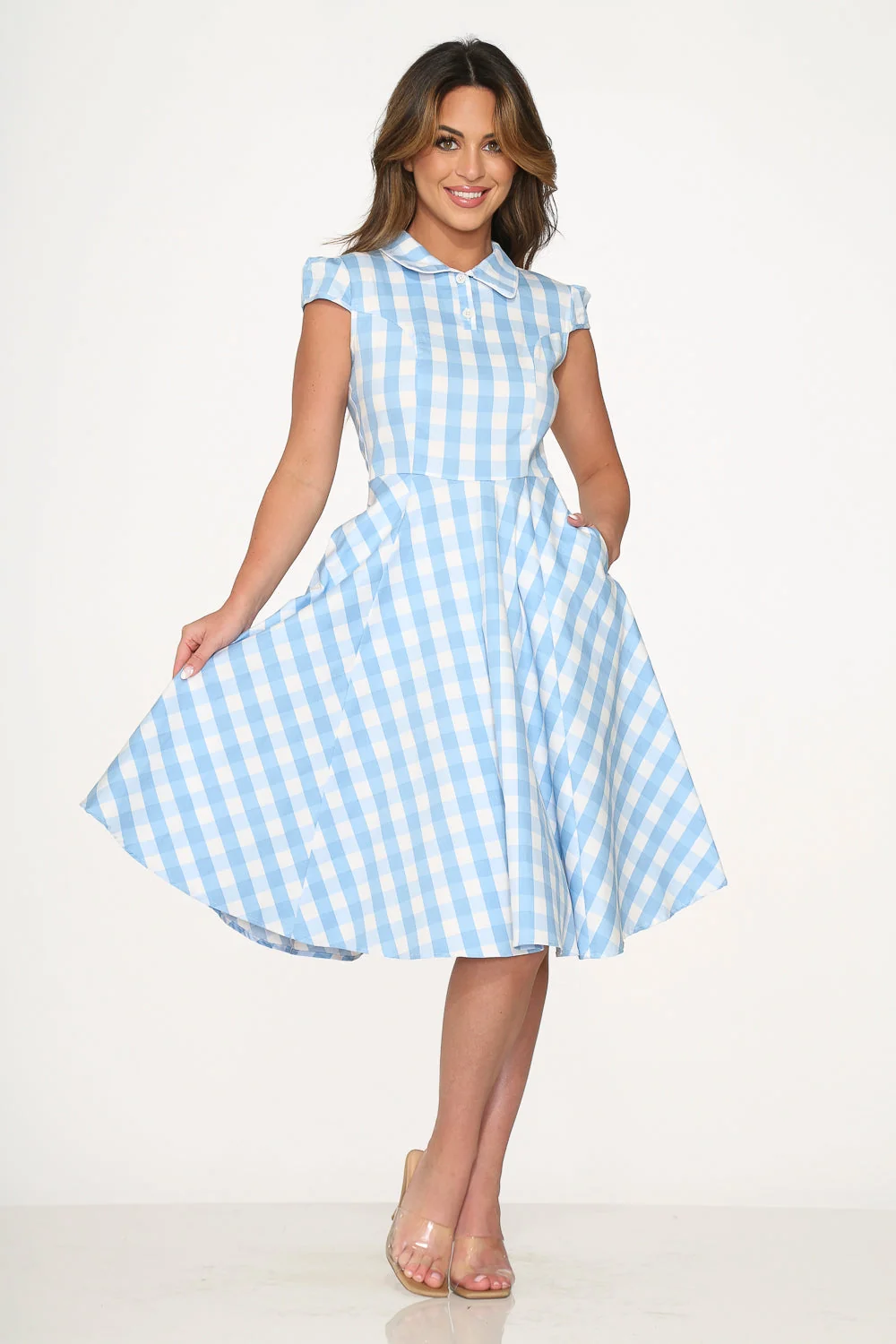 Blue Checkmate Swing Dress