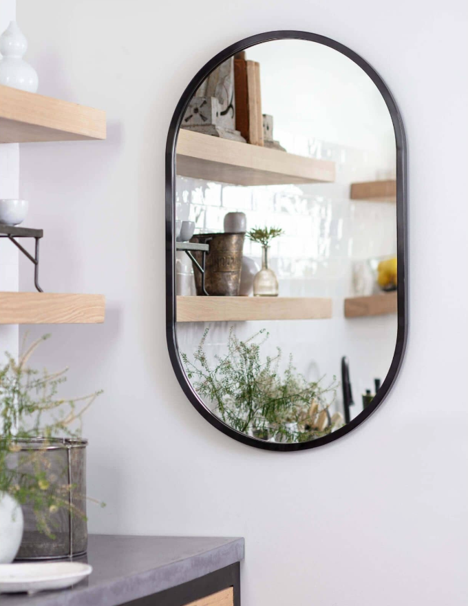 Canal Black Steel Mirror