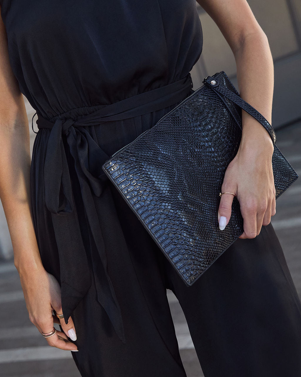 In My Skin Textured Zip Clutch