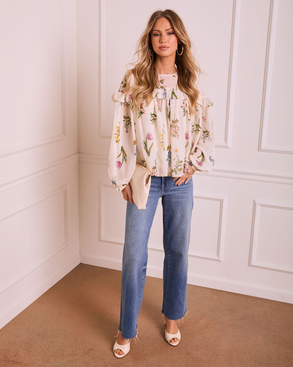 Petal Dance Floral Ruffle Blouse
