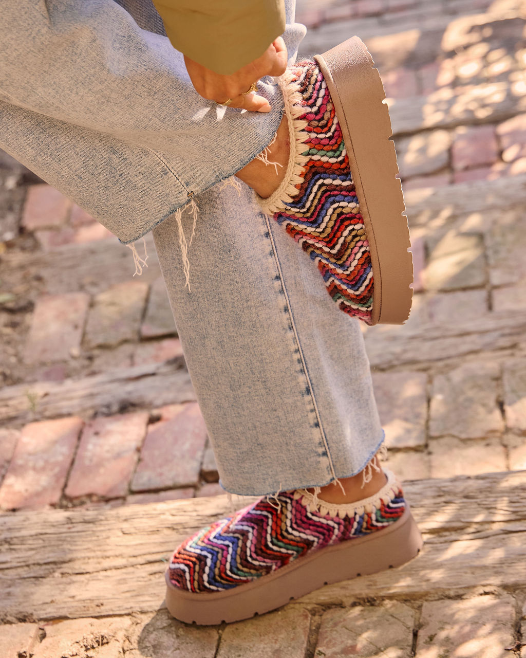 Emberlane Embroidered Platform Mules