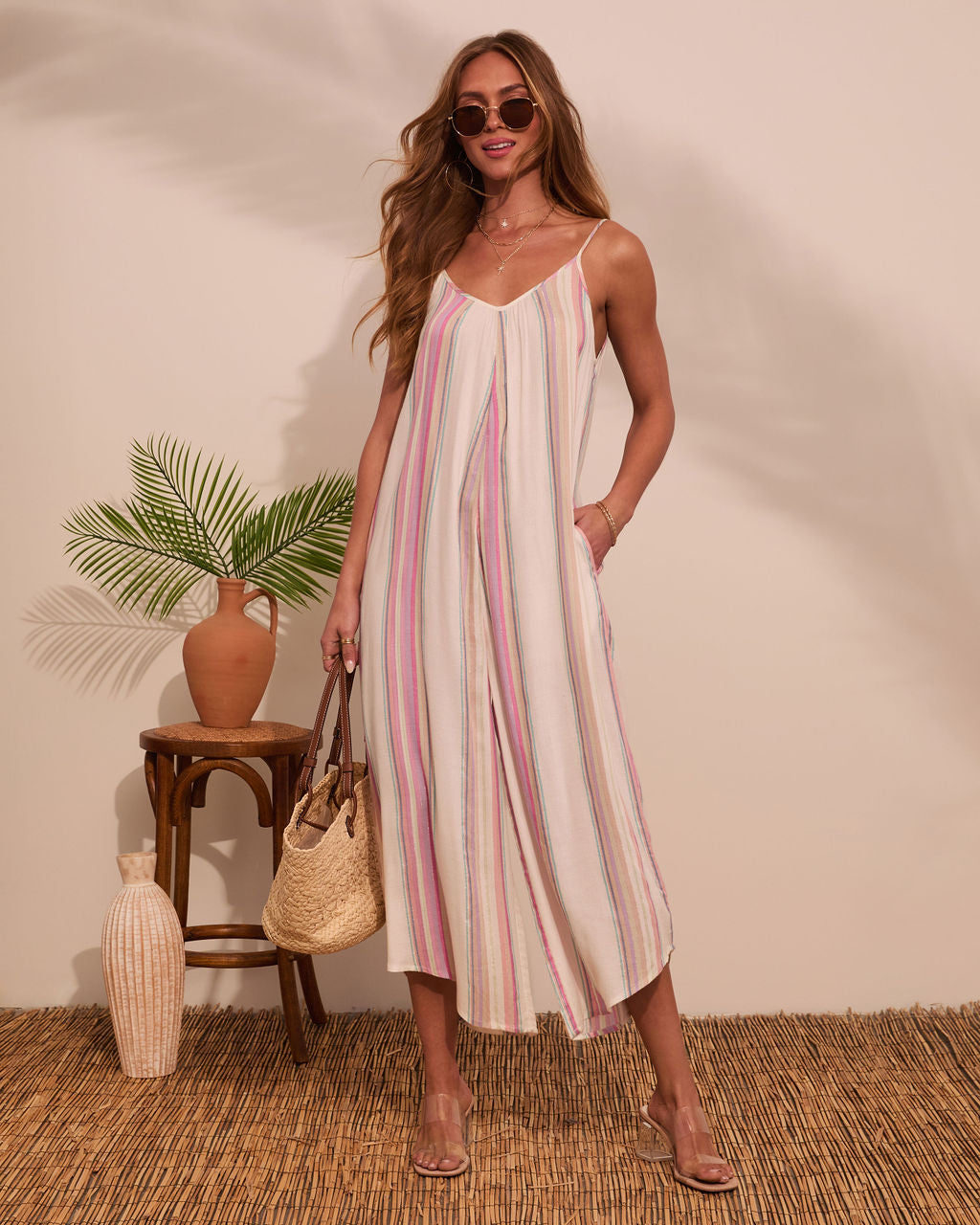 Trevi Striped Linen Jumpsuit