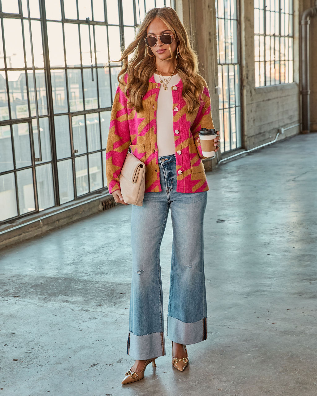 Karesti Oversized Houndstooth Sweater