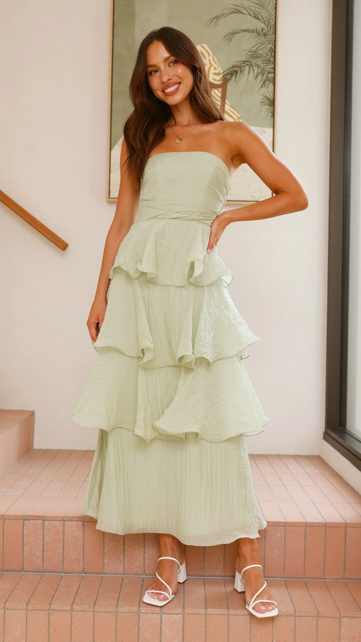 Claire | Off-the-shoulder tiered maxi dress