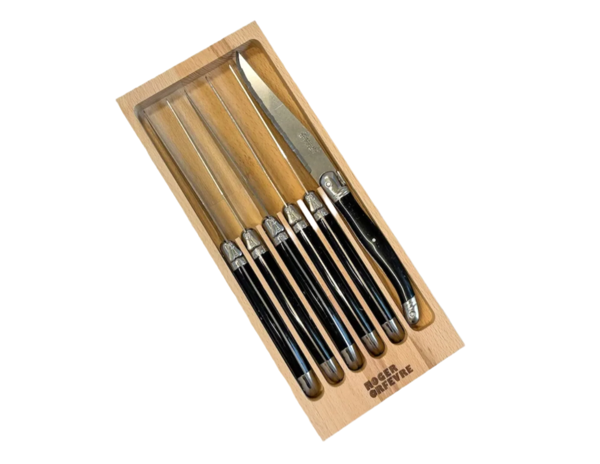 Black French Laguiole Steak Knives Set