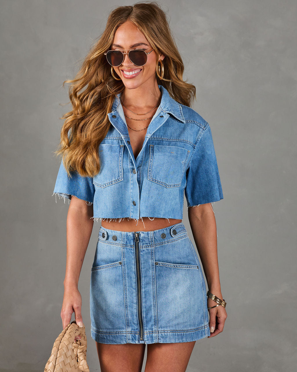 Arianne Cropped Button Down Top