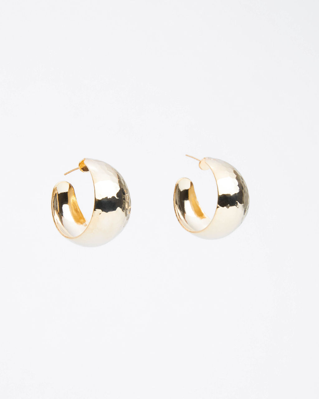 Romy Wide Hammered Hoop Earrings