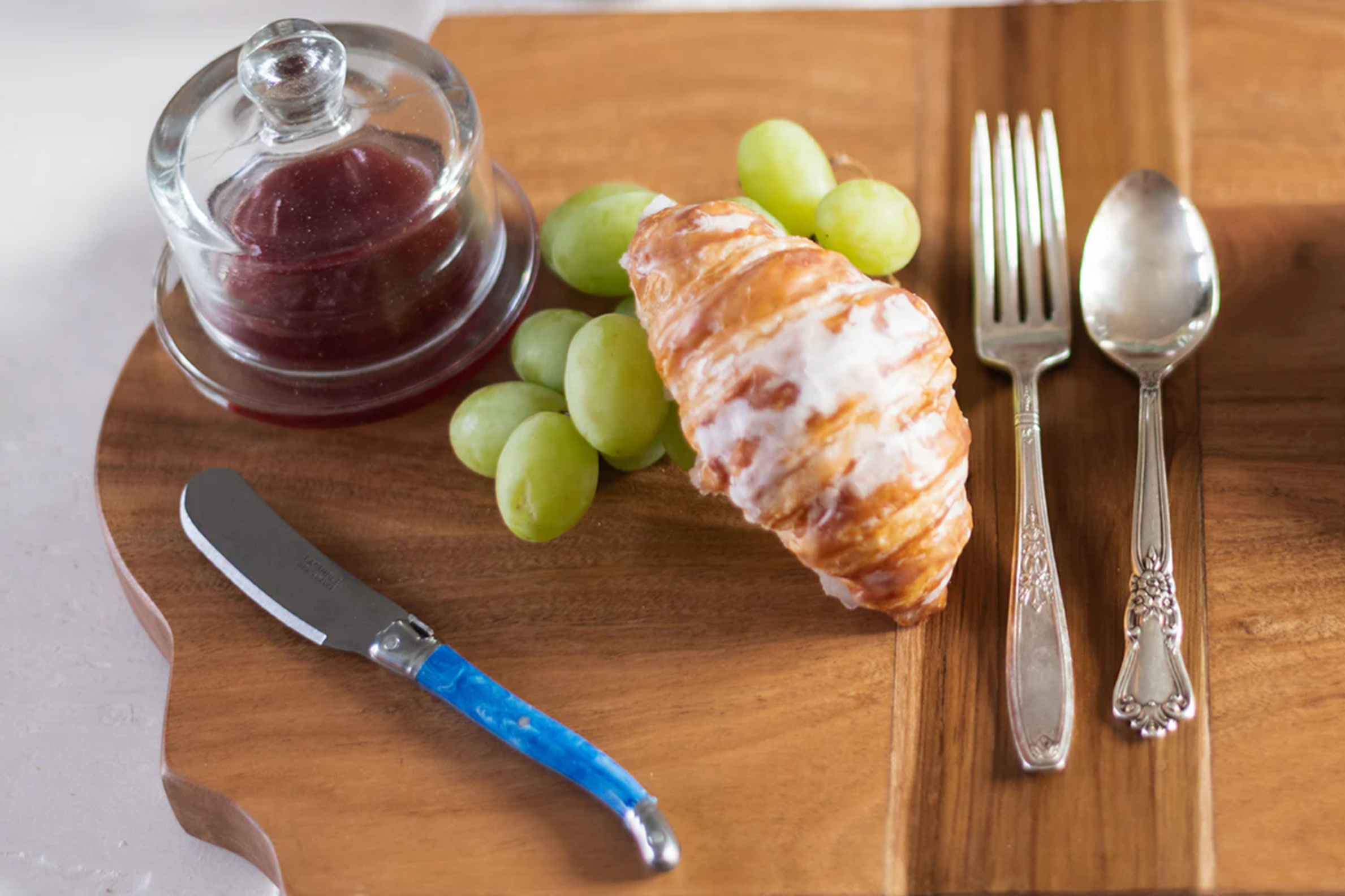 Blue French Laguiole Cheese Spreader