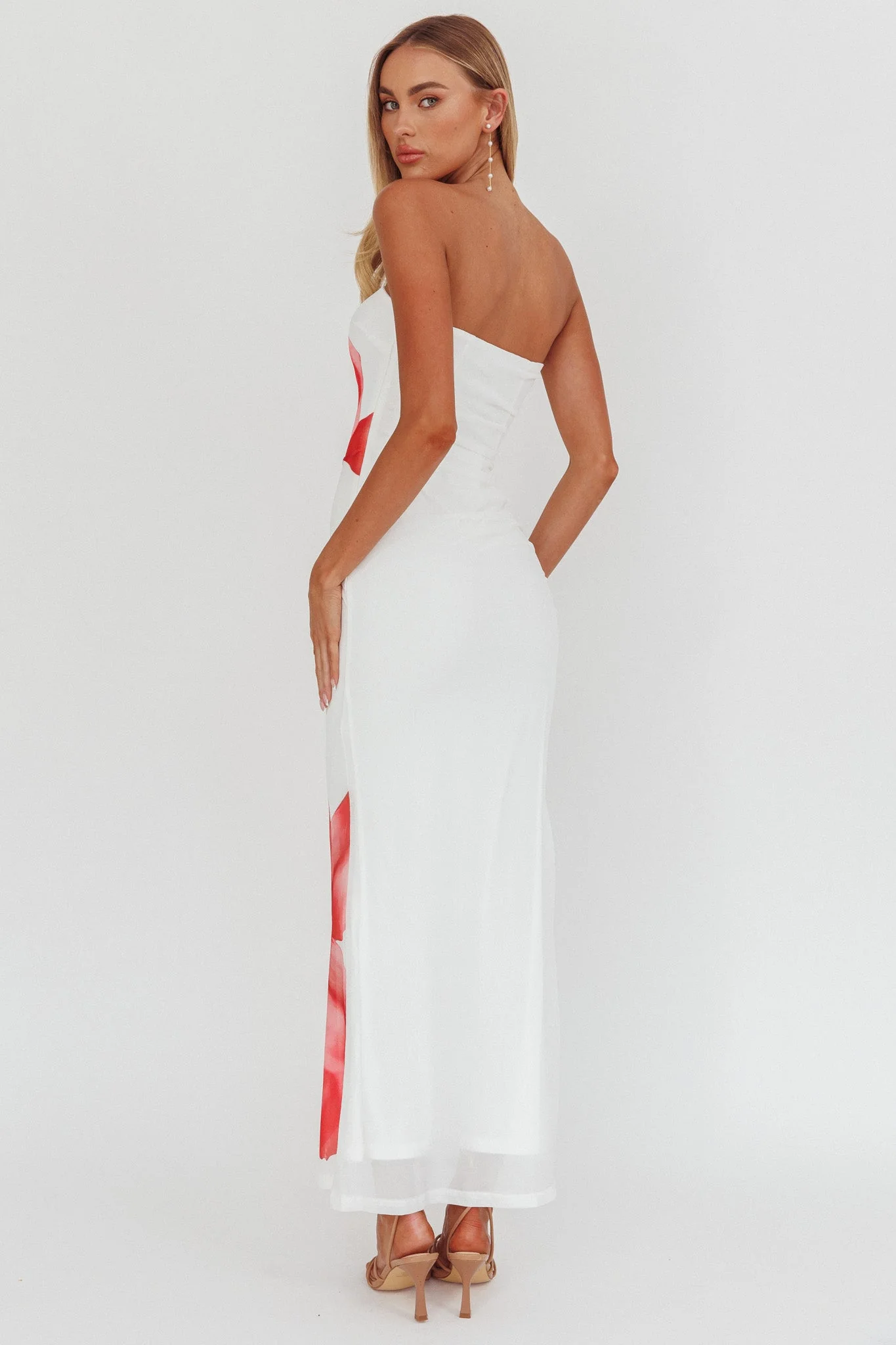Truth Be Told Strapless Maxi Dress White