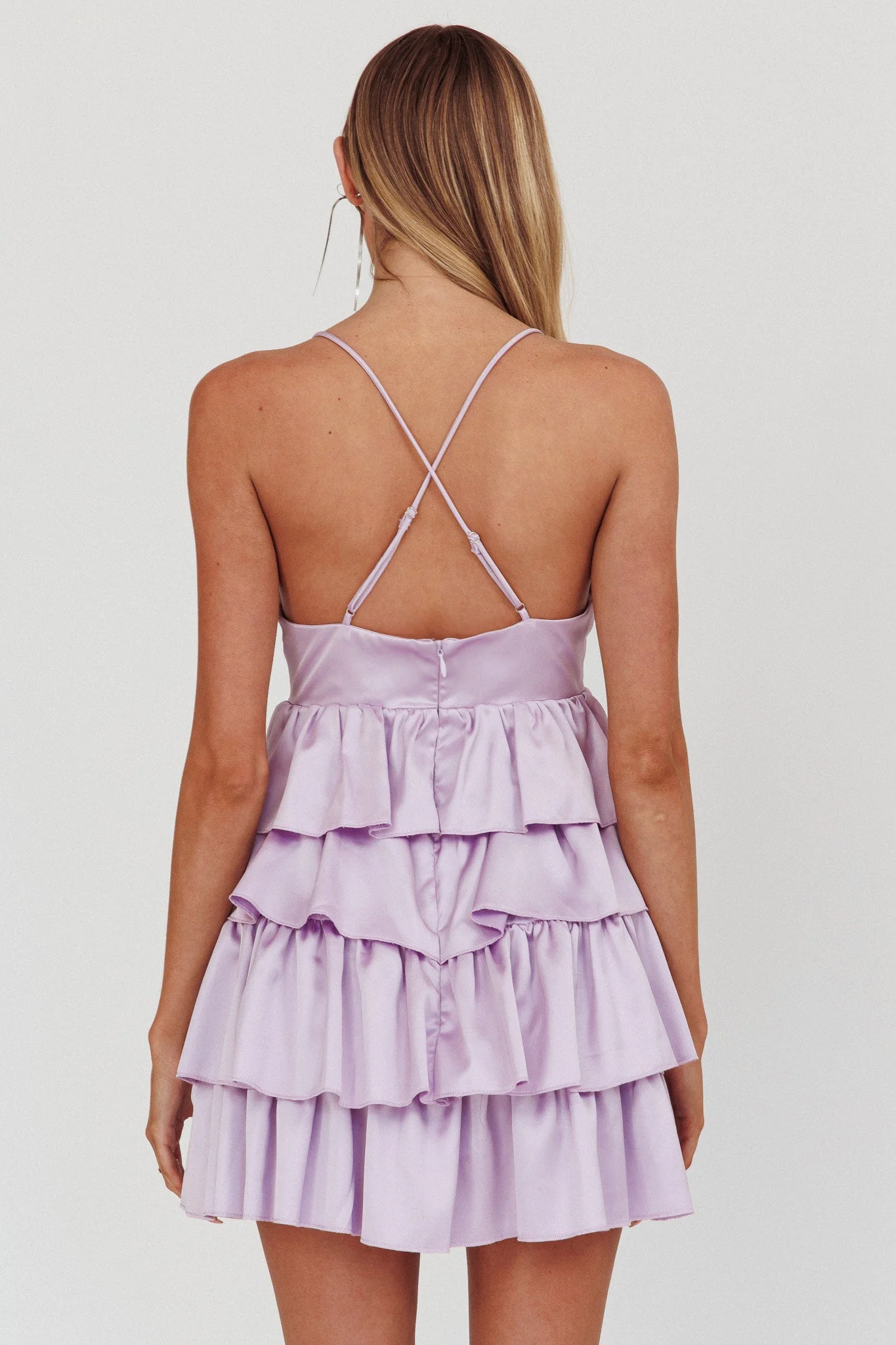 Heavenly Bliss Ruffle Mini Dress Lilac