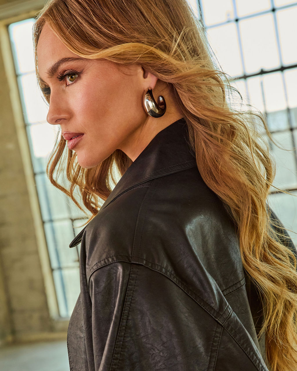 Night Life Crescent Moon Hoop Earrings