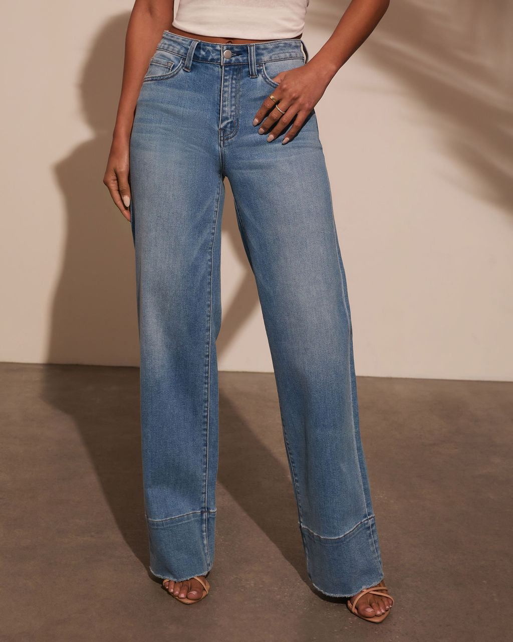 Lauren Super Stretch High Rise Wide Leg Jeans