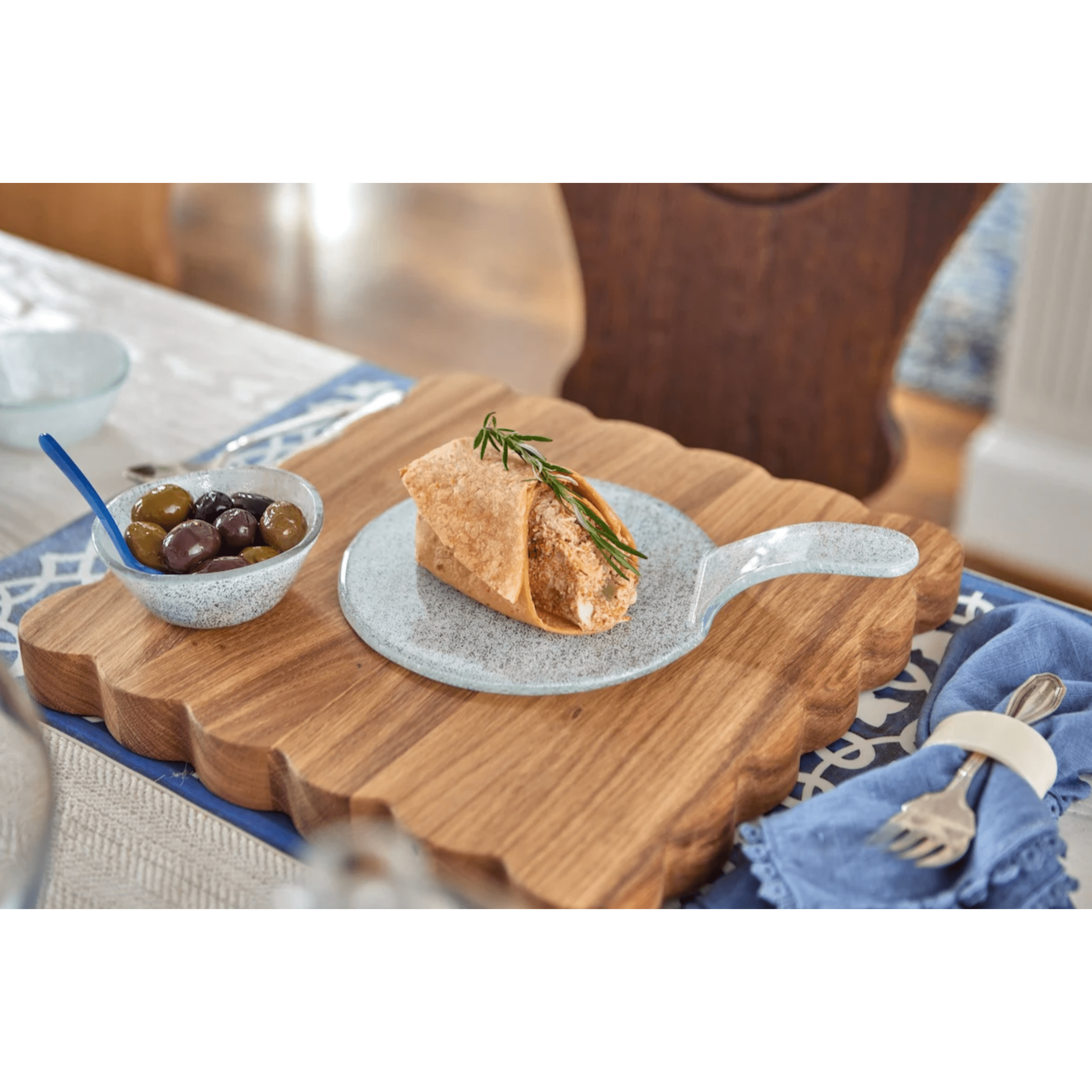 Glass Serving Bowl - White or Grey