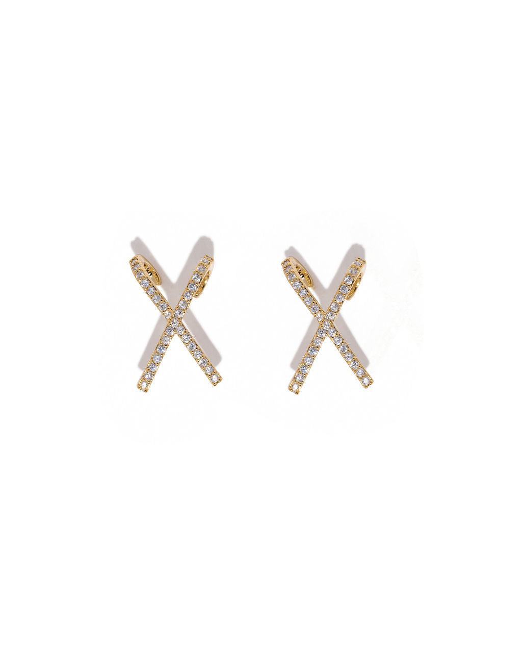 Plus One Pave Criss Cross Studs