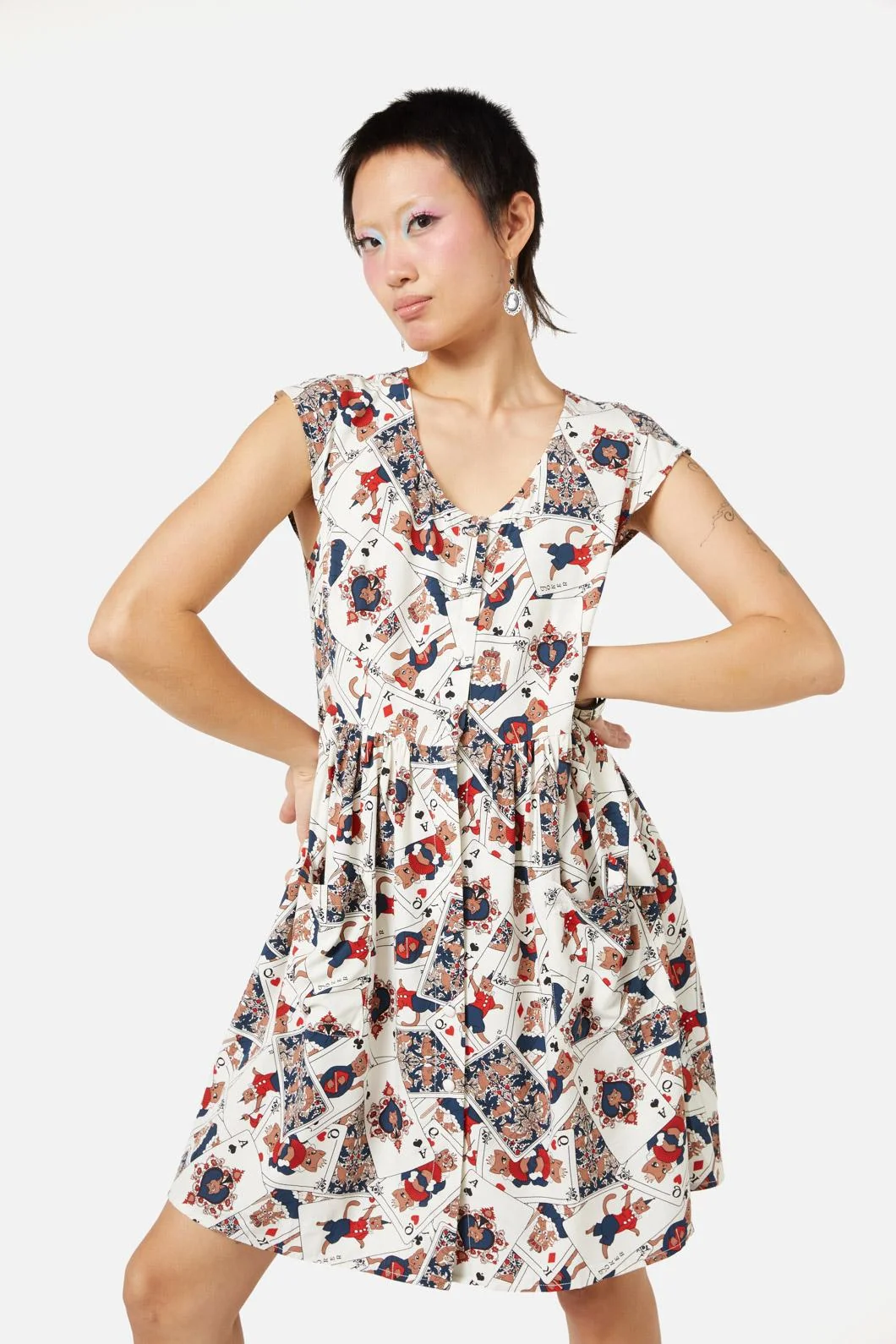Queen Of Cats Print Dress